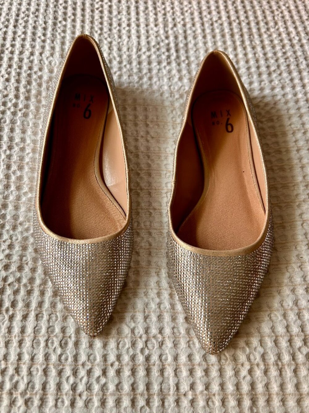 Mix No. 6 Irela Flats, Nude Metallic Dust, Size 9M
